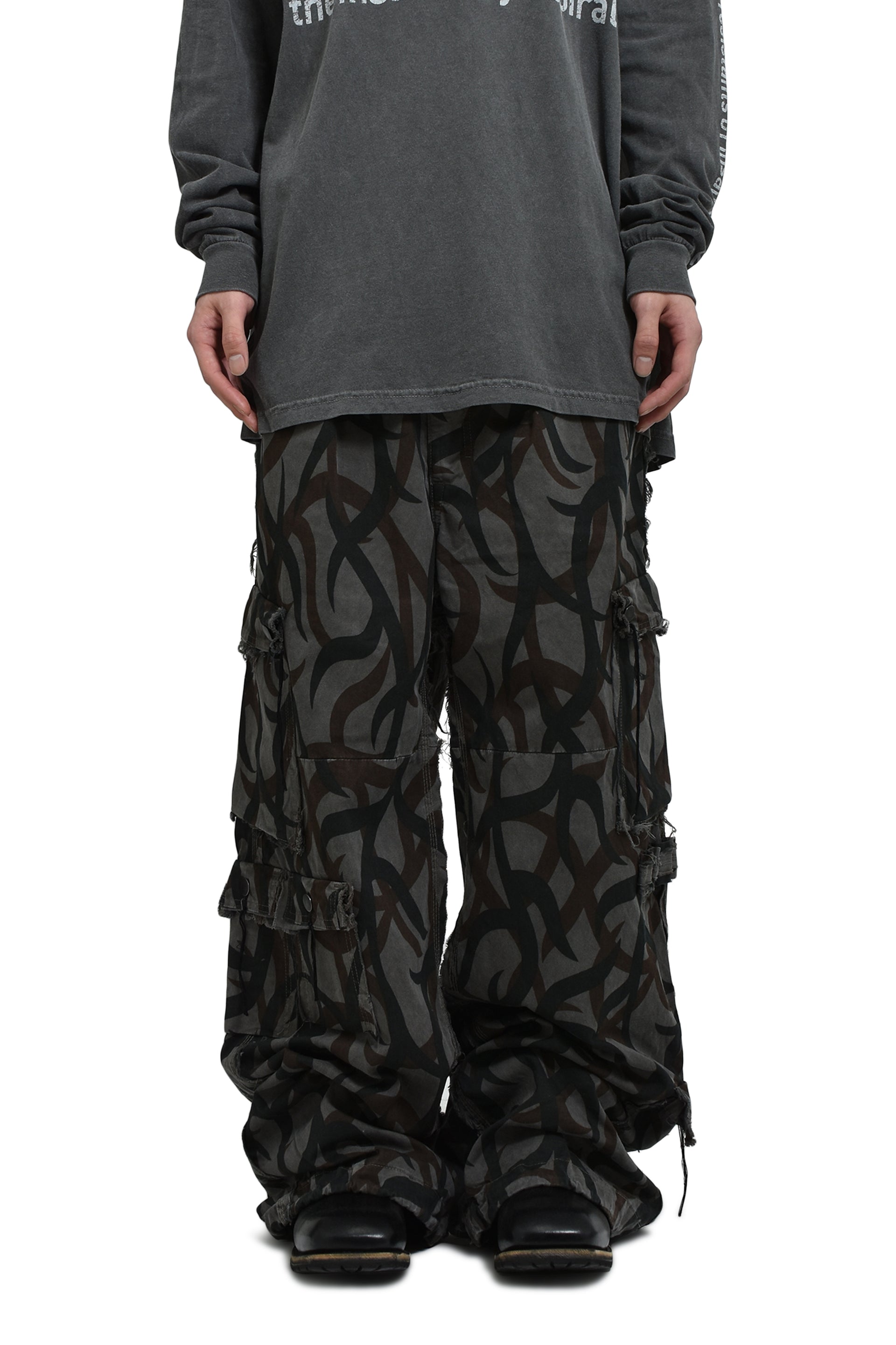 MINUS TRIBAL CAMOUFLAGE SLASH SEAM HBT CARGO / BLK