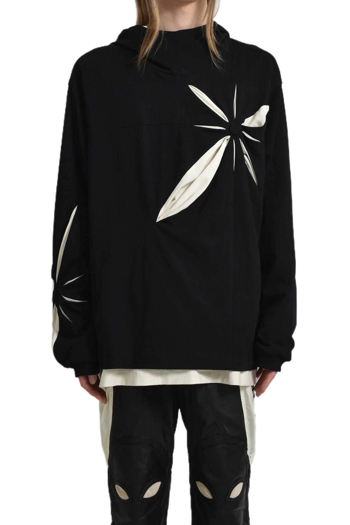 ORIGAMI LONG HOODIE / BLK