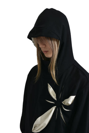 ORIGAMI LONG HOODIE / BLK