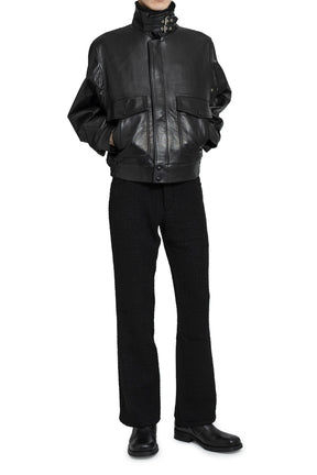 AVIATOR LEATHER JACKET / BLK