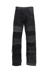 WIDE LEG DENIM HEM / BLACK 
