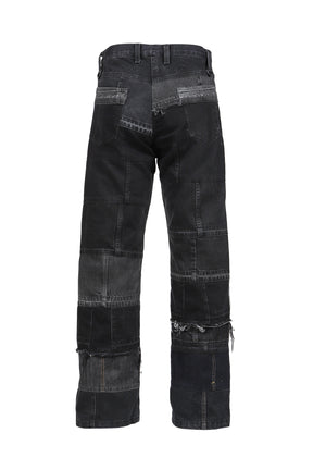 WIDE LEG DENIM HEM / BLACK 