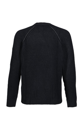 KN CREW NECK IN FLEECE KNIT / DARK SHADOW
