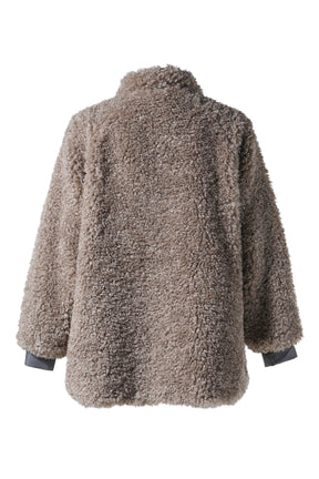 S.C.FUR JACKET - POLY CURLY FUR / BEI