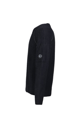 KN CREW NECK IN FLEECE KNIT / DARK SHADOW