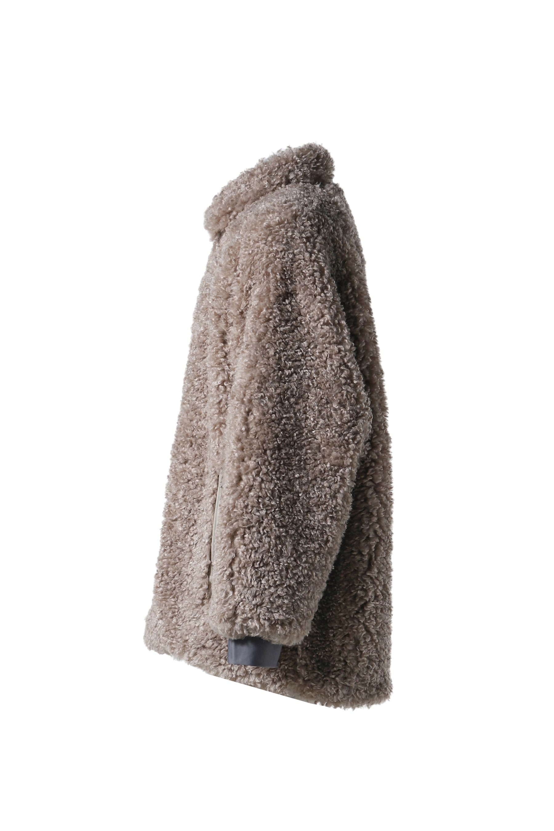 S.C.FUR JACKET - POLY CURLY FUR / BEI