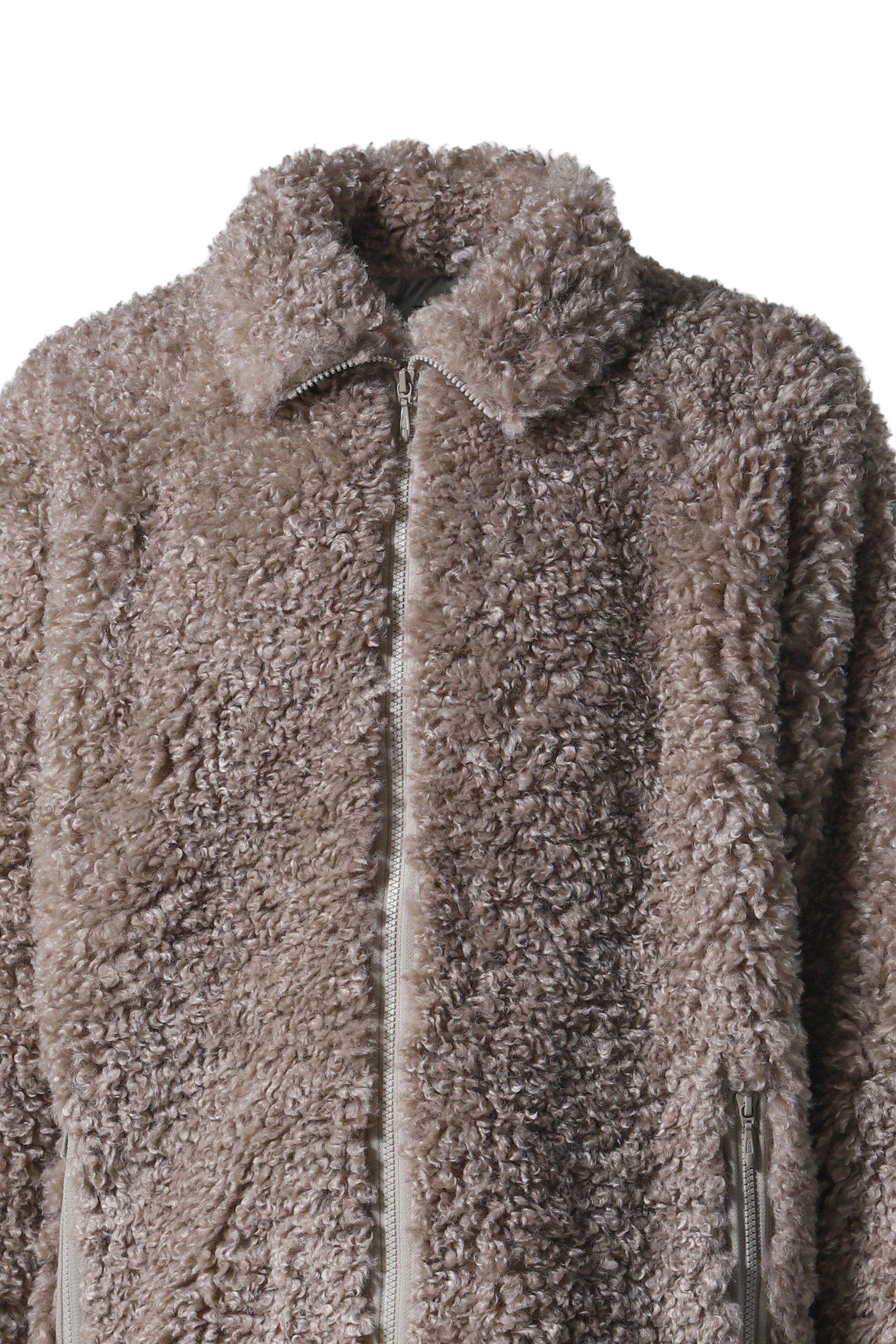 S.C.FUR JACKET - POLY CURLY FUR / BEI