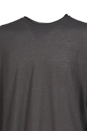 LINEN BLEND LONG SLEEVE T-SHIRT / CHA GRY