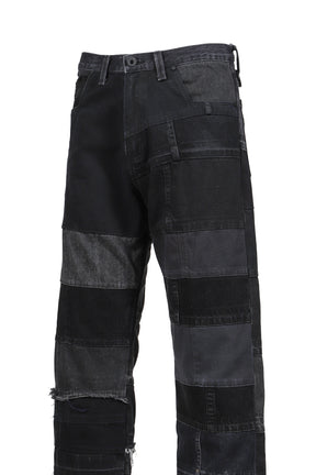 WIDE LEG DENIM HEM / BLACK 