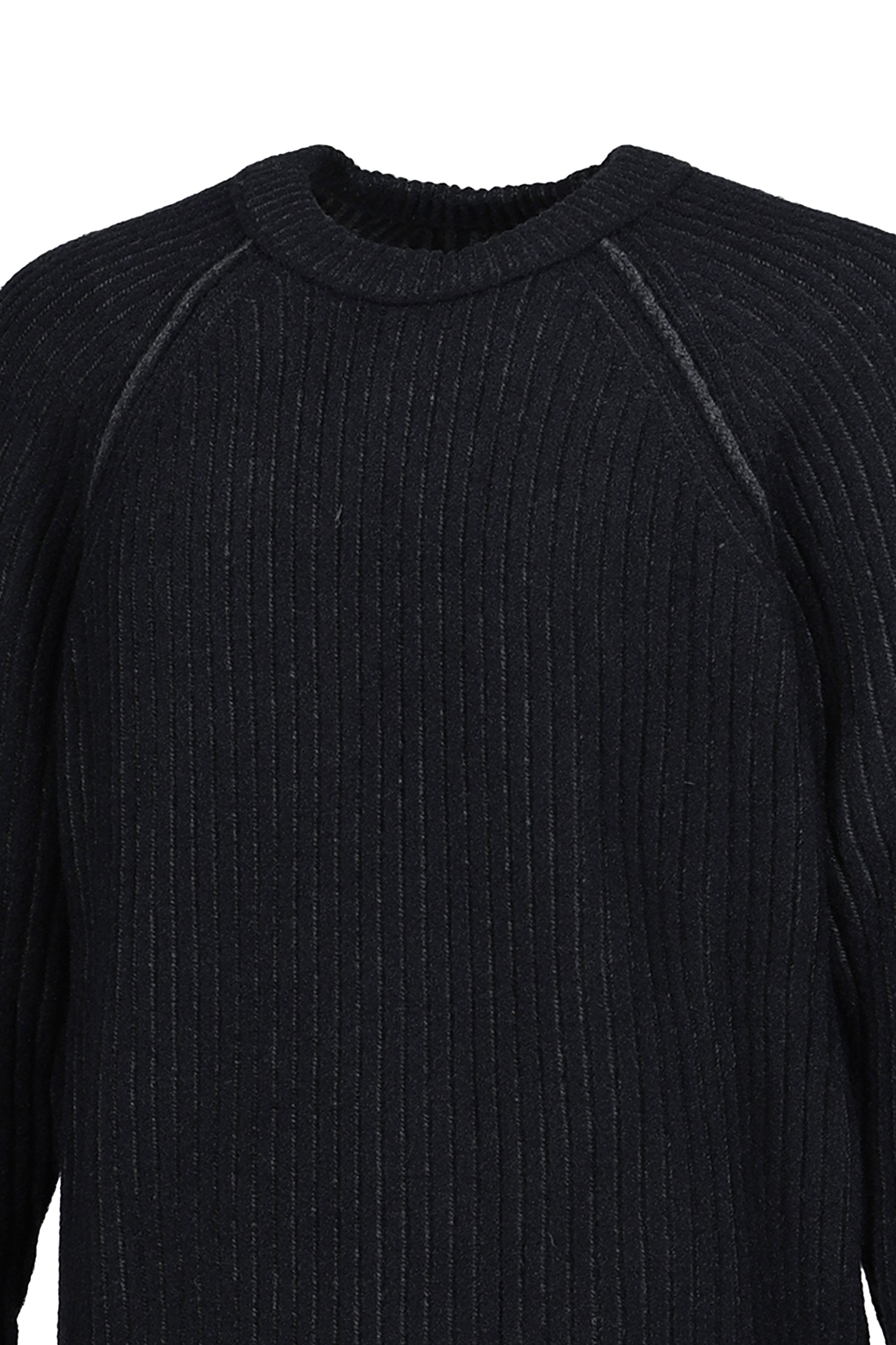 KN CREW NECK IN FLEECE KNIT / DARK SHADOW