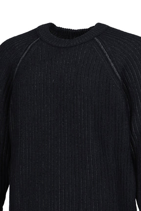 KN CREW NECK IN FLEECE KNIT / DARK SHADOW