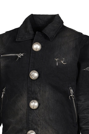 IRON STEEL FOCUS DENIM JACKET / BLK