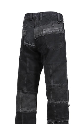 WIDE LEG DENIM HEM / BLACK 