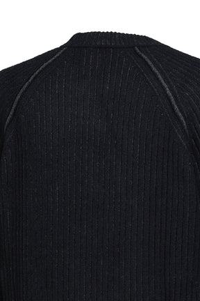 KN CREW NECK IN FLEECE KNIT / DARK SHADOW