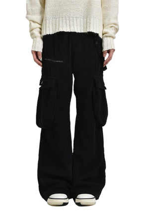 CORD CARGO PANT / BLK