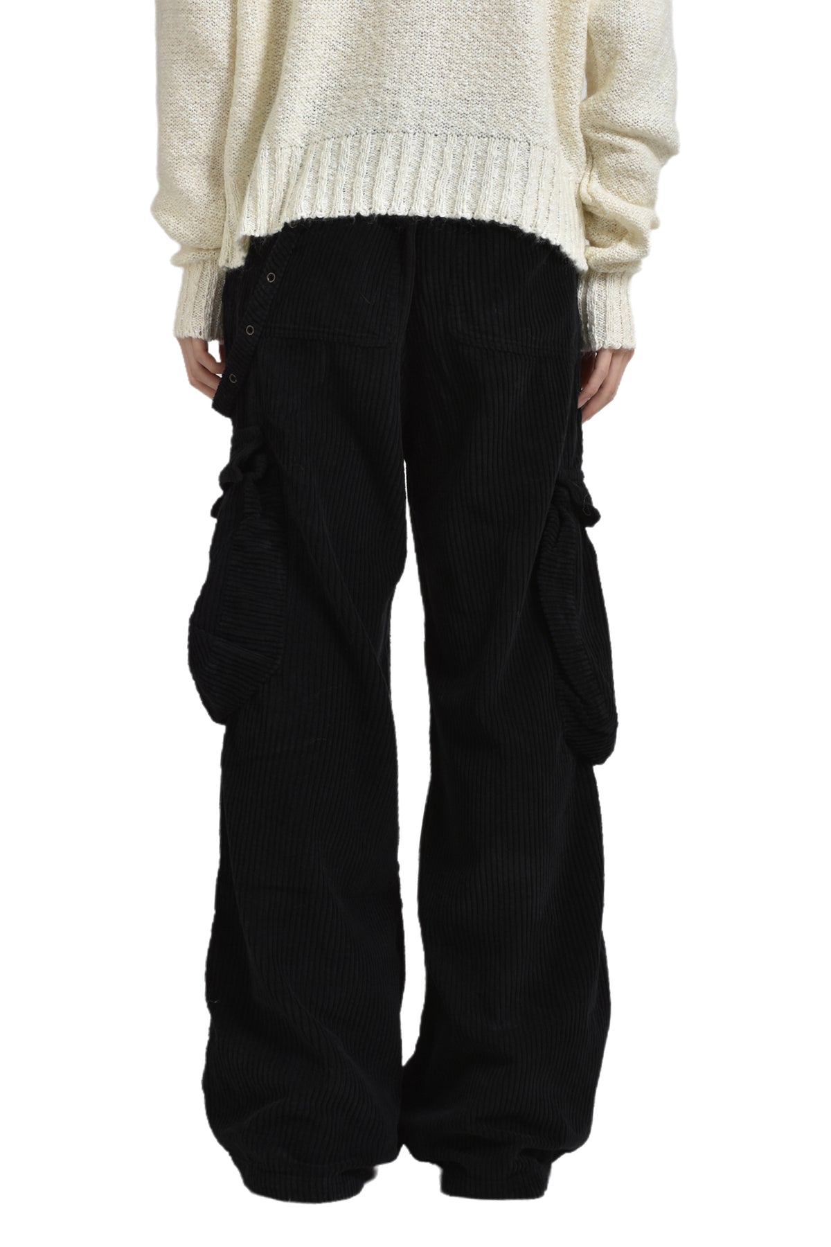 CORD CARGO PANT / BLK