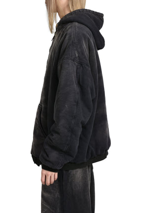 REVERSIBLE HOODIED BLOUSON / BLK