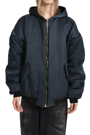 REVERSIBLE HOODIED BLOUSON / BLK