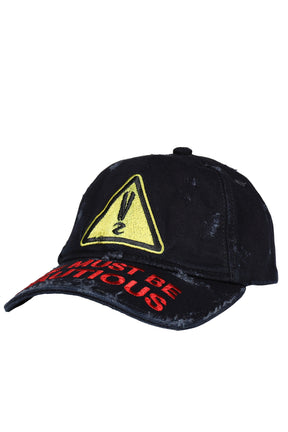 WE NEED TO BE CAUTIOUS!! BASEBALL HAT / BLK
