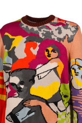 TWO STEP HAND EMBRIODERD SWEATER / MULTI