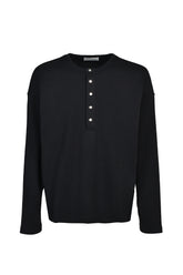 SOFT RIB HENLEY / BLK