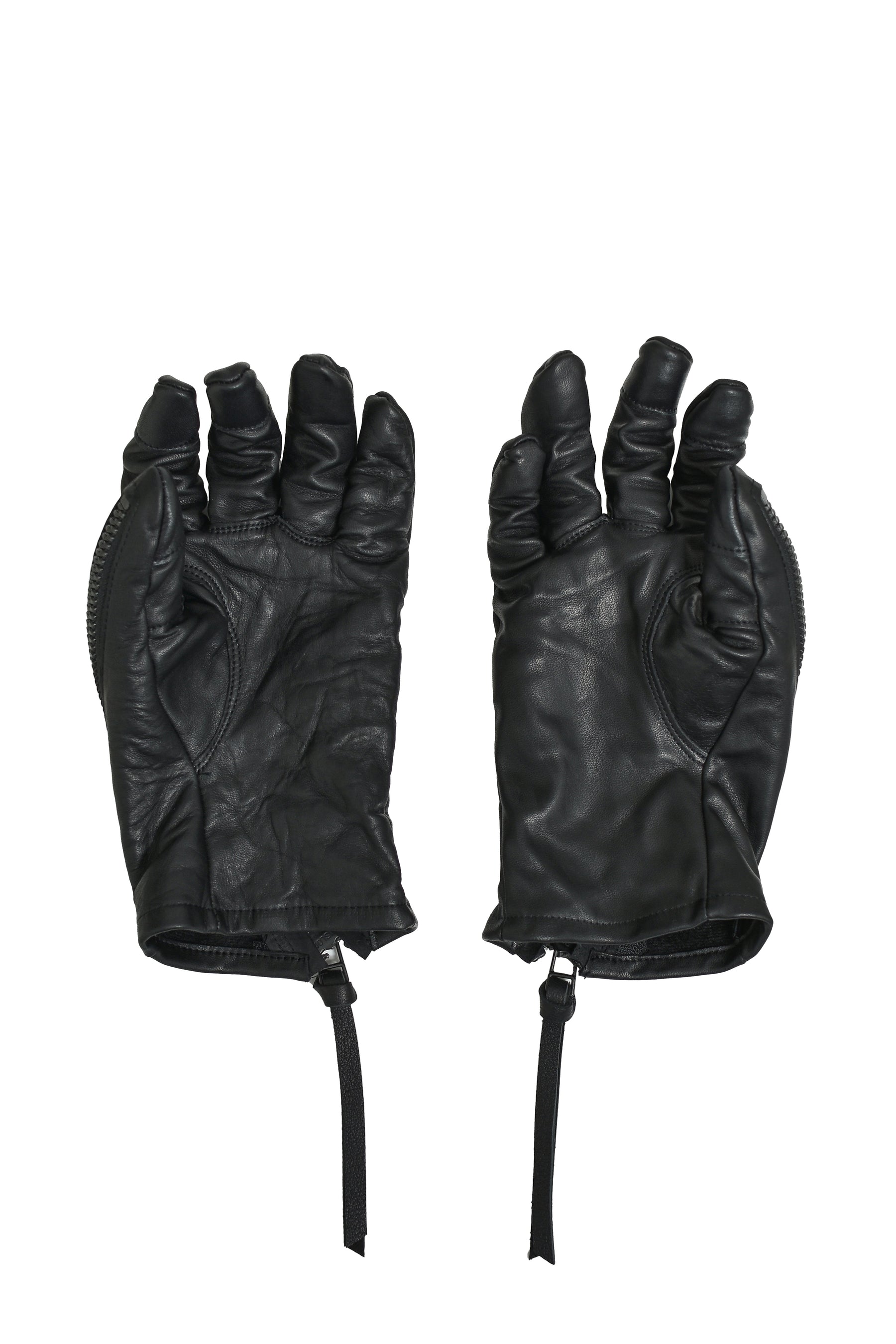 HORSE LEATHER TWIST W ZIP GLOVE / BLK