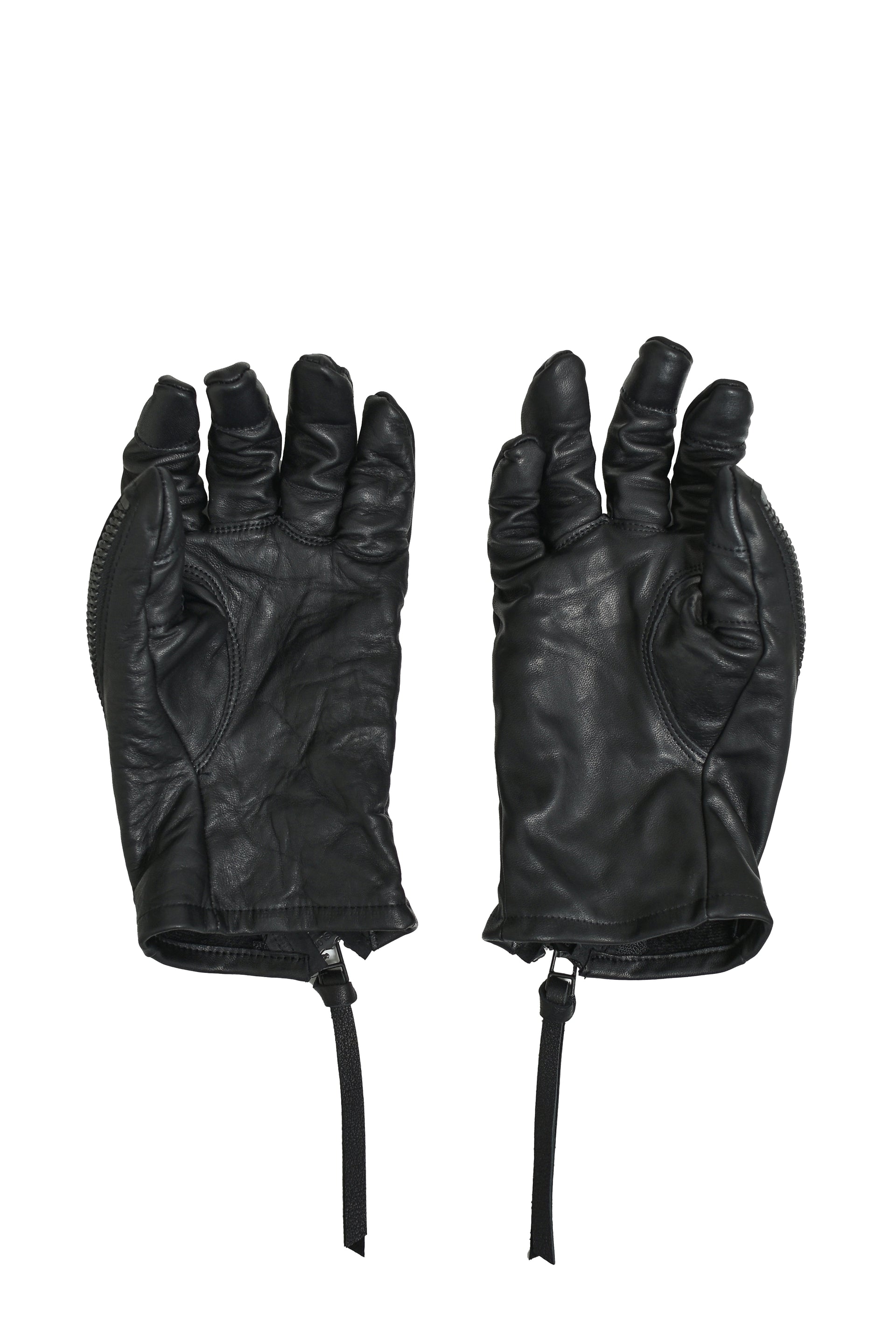 HORSE LEATHER TWIST W ZIP GLOVE / BLK