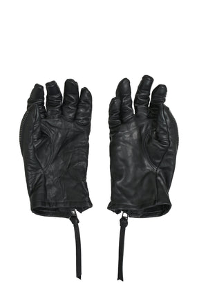HORSE LEATHER TWIST W ZIP GLOVE / BLK