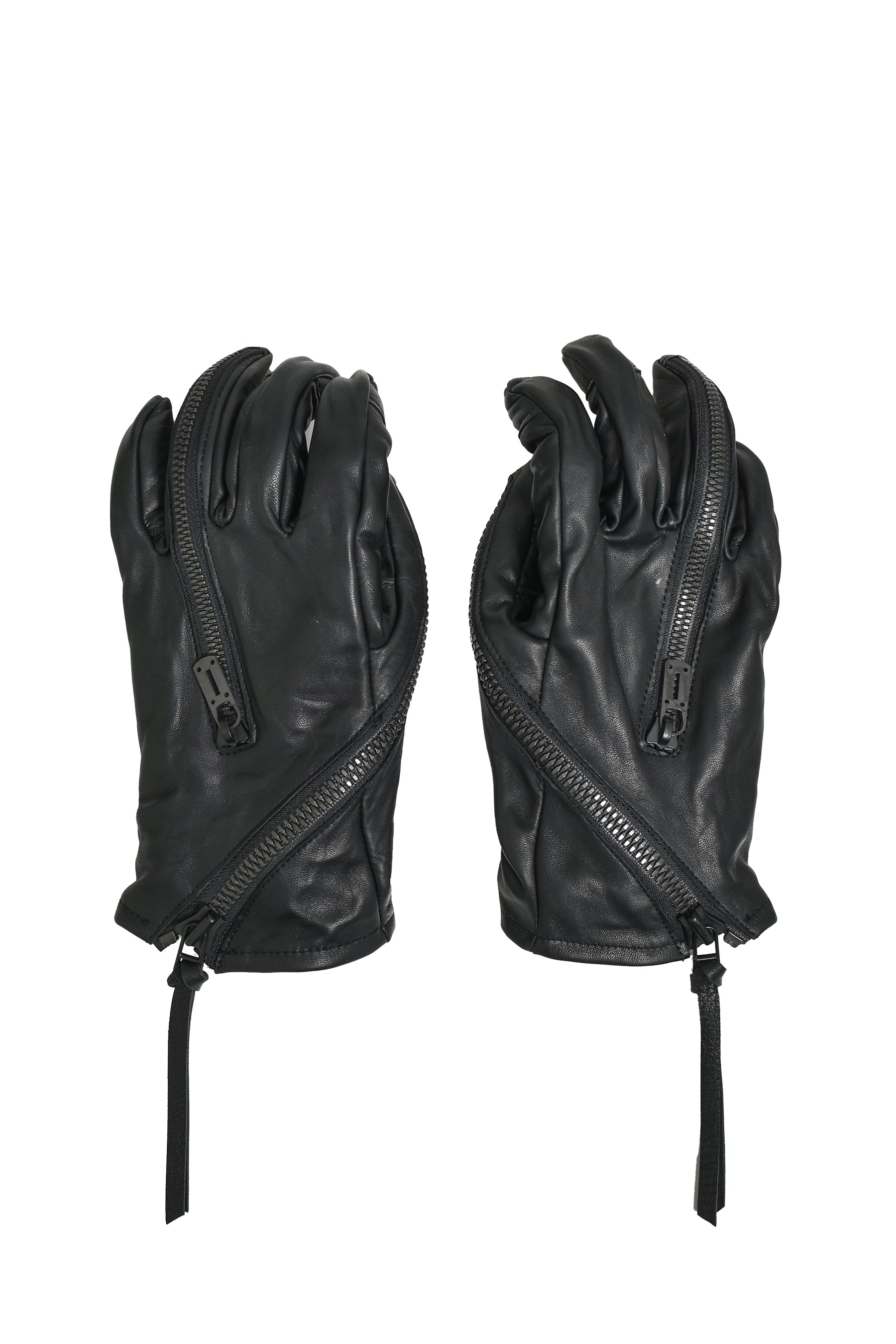 HORSE LEATHER TWIST W ZIP GLOVE / BLK