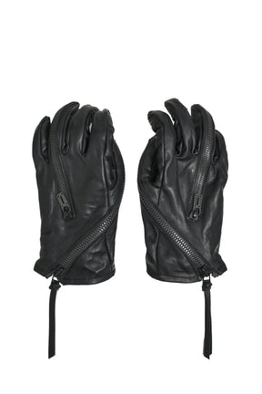 HORSE LEATHER TWIST W ZIP GLOVE / BLK