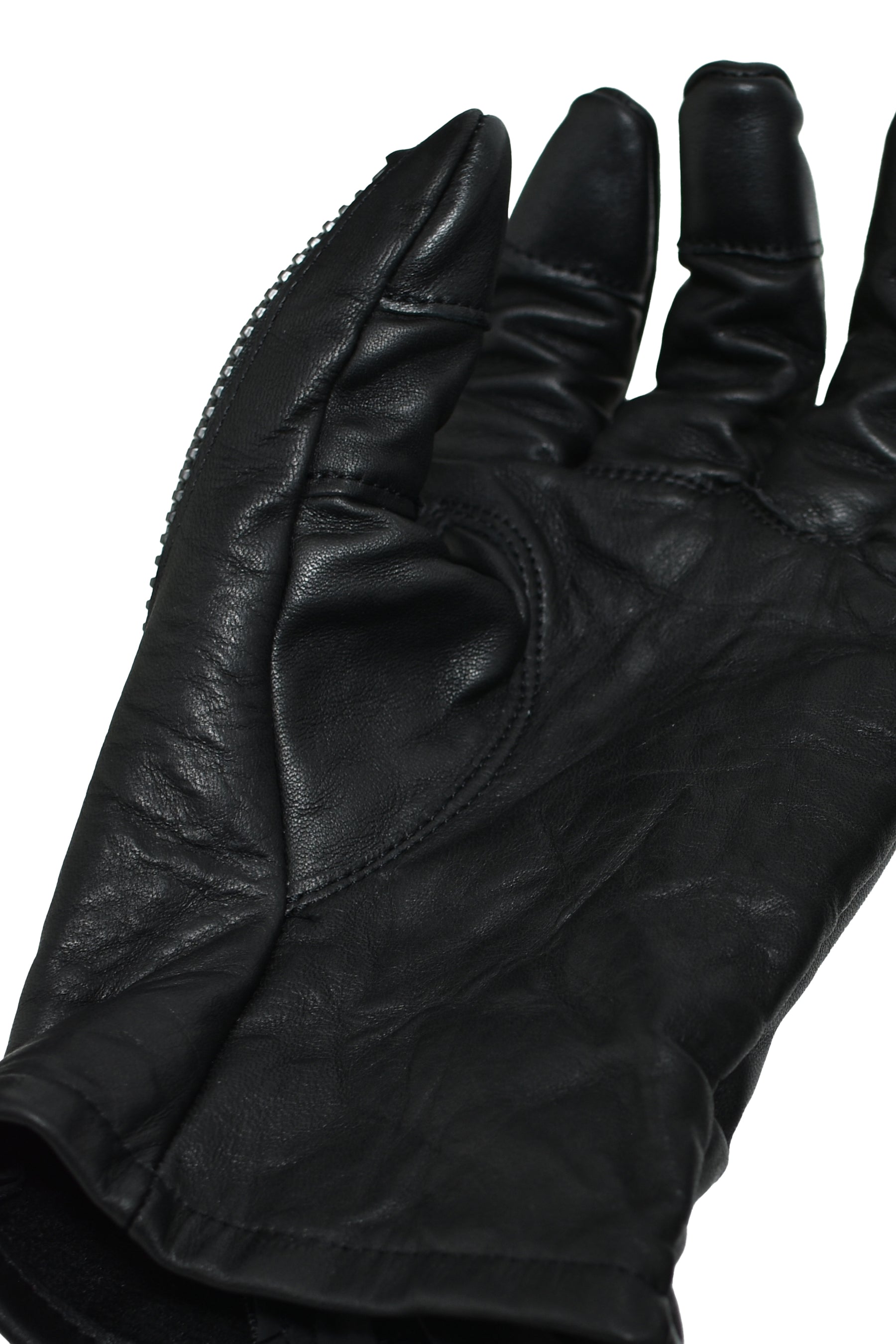 HORSE LEATHER TWIST W ZIP GLOVE / BLK