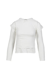 COTTON DOUBLE LS T-SHIRTS / WHT