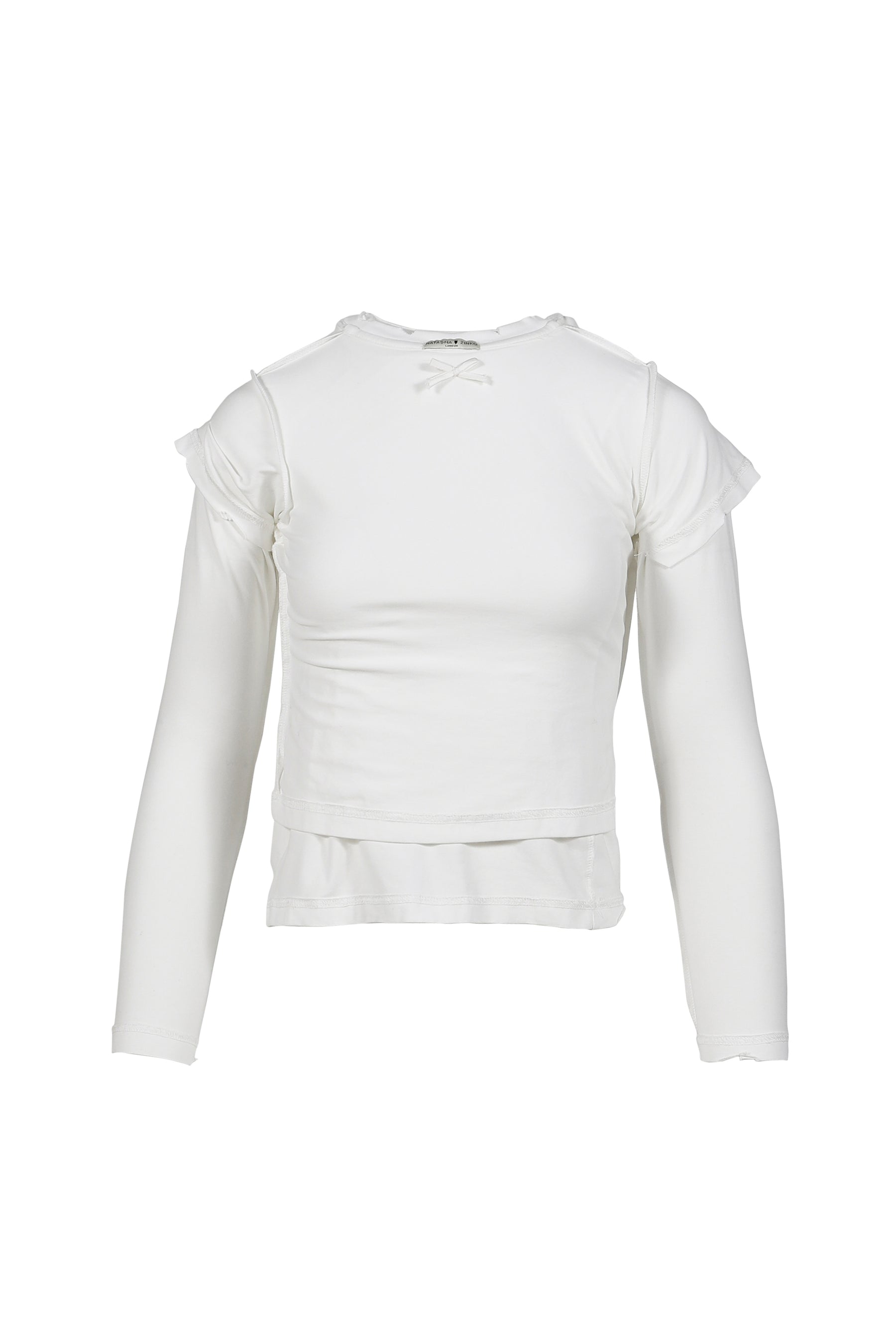 COTTON DOUBLE LS T-SHIRTS / WHT