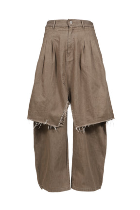 PAPUSZA DRAPE DENIM TROUSERS / BEI