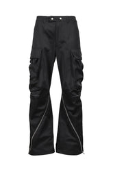 ARTICULATED KNEE DART CARGO TROUSERS / BLK