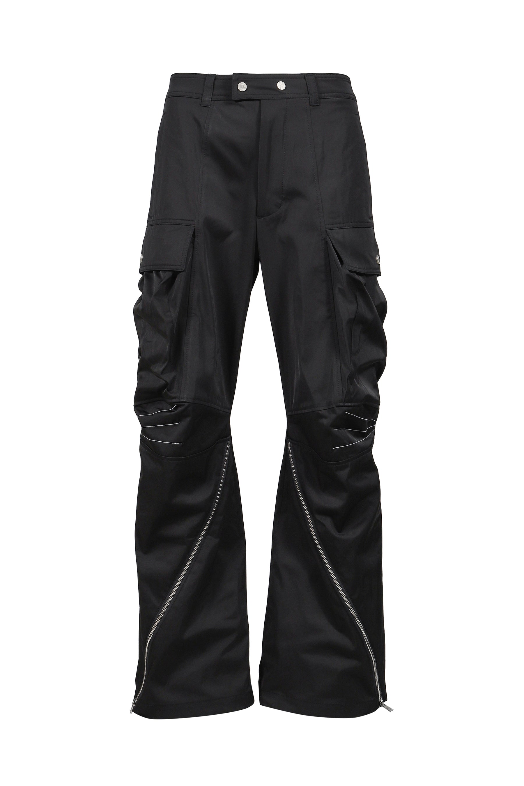 ARTICULATED KNEE DART CARGO TROUSERS / BLK
