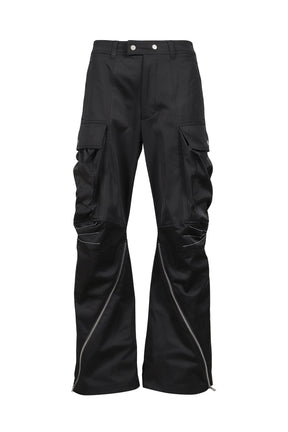ARTICULATED KNEE DART CARGO TROUSERS / BLK