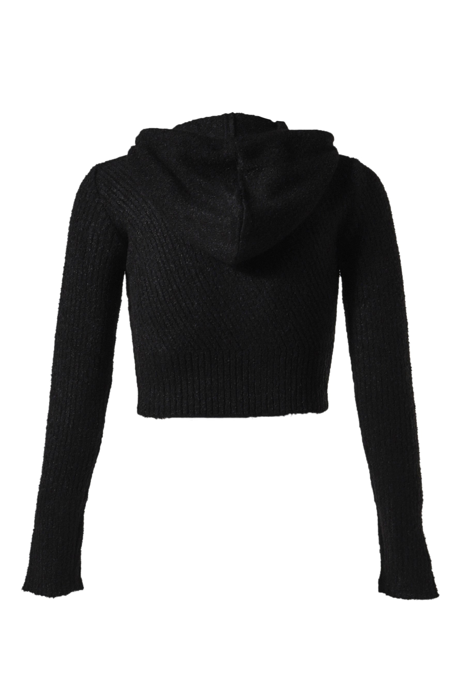 MORO KNITTED HOODIE ZIP-UP / BLK