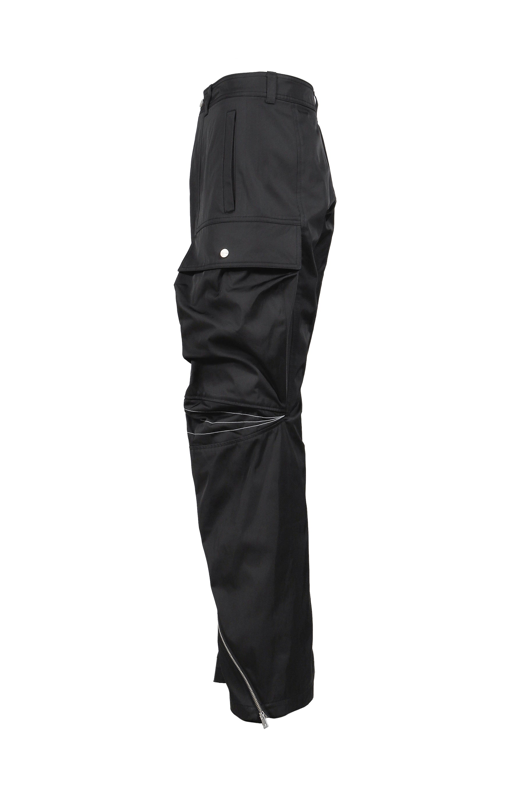 ARTICULATED KNEE DART CARGO TROUSERS / BLK