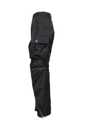 ARTICULATED KNEE DART CARGO TROUSERS / BLK
