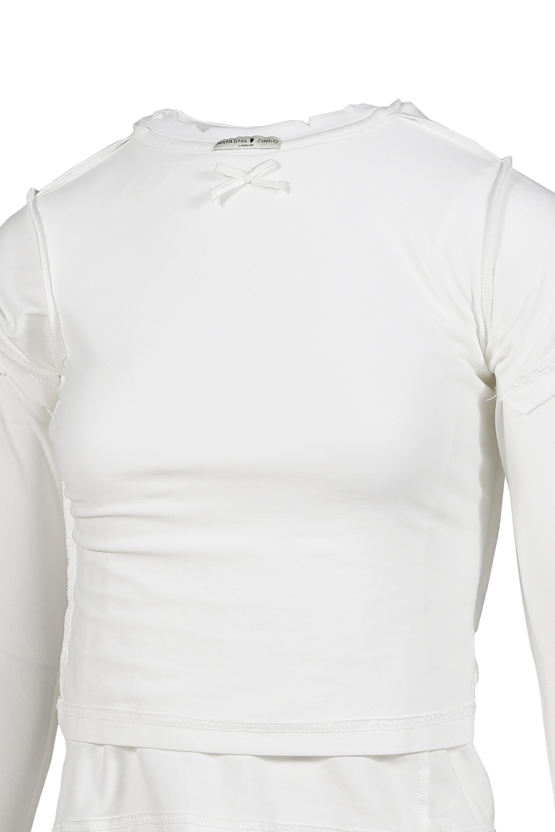 COTTON DOUBLE LS T-SHIRTS / WHT