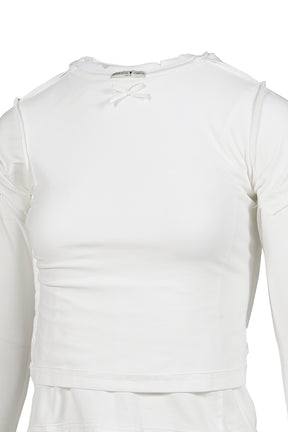 COTTON DOUBLE LS T-SHIRTS / WHT