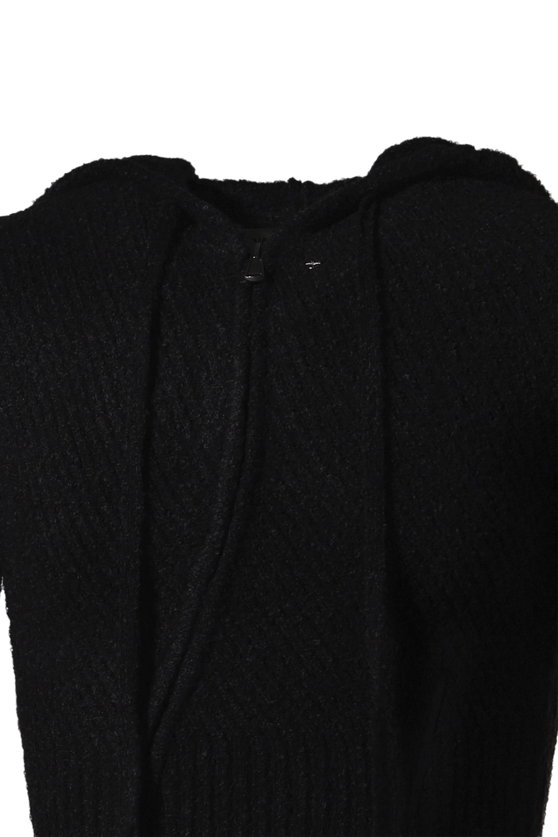 MORO KNITTED HOODIE ZIP-UP / BLK