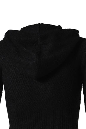 MORO KNITTED HOODIE ZIP-UP / BLK