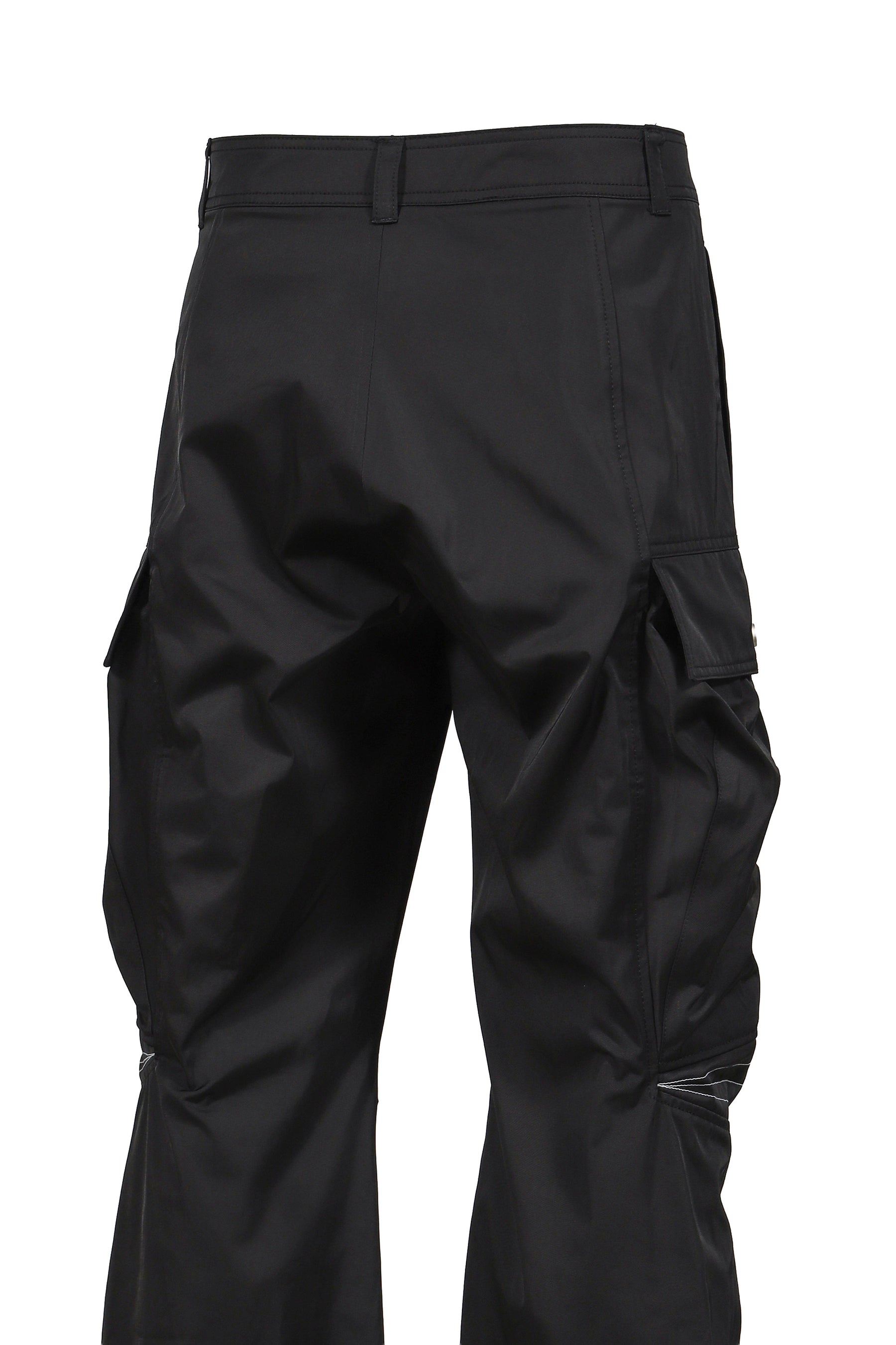 ARTICULATED KNEE DART CARGO TROUSERS / BLK