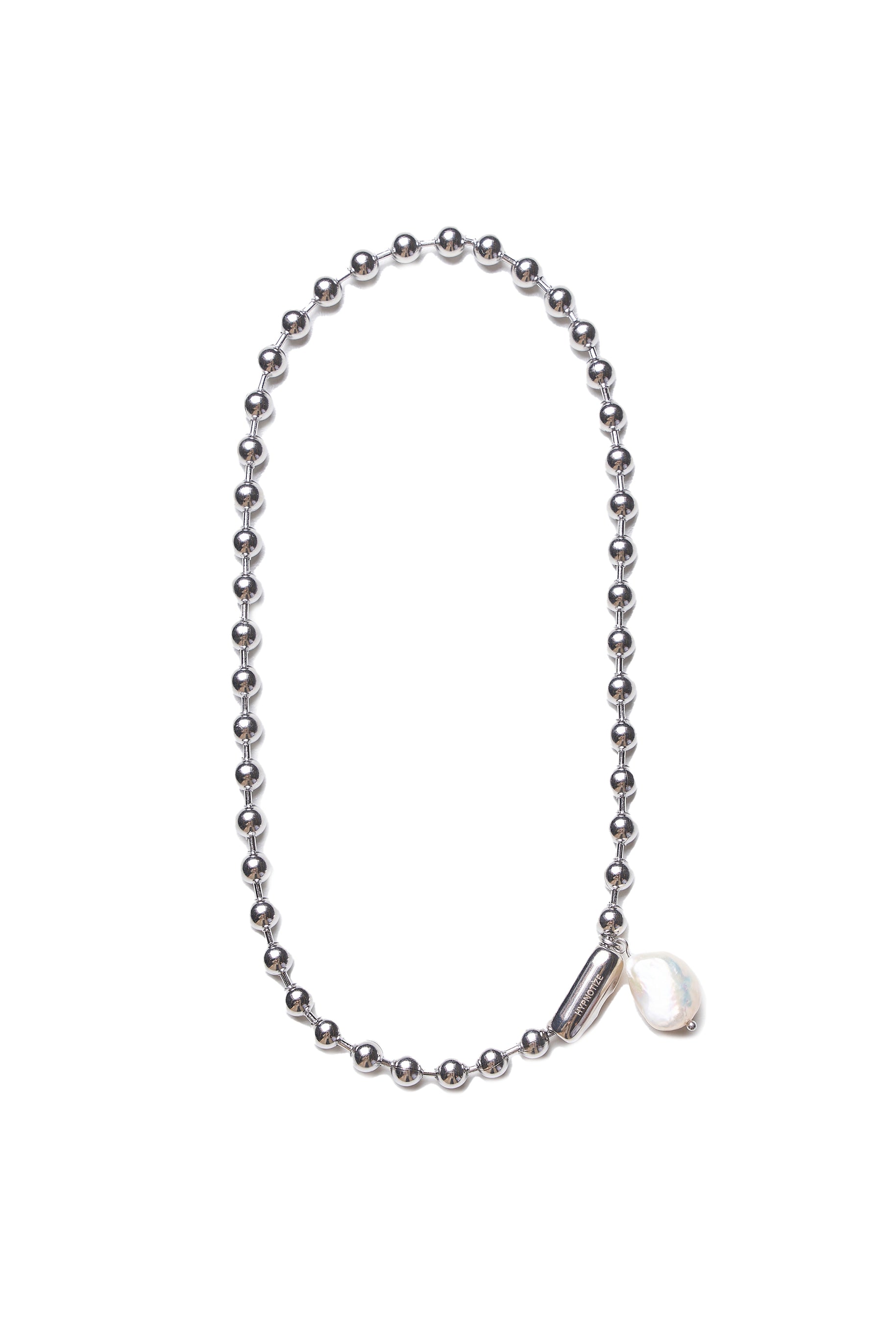 HYPNOTIZE ヒプノタイズFW23 PEARL PENDANT BALL CHAIN NECKLACE / SIL