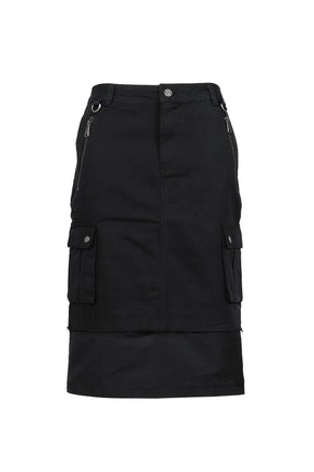 WIFFY CARGO MIDI SKIRT / BLK