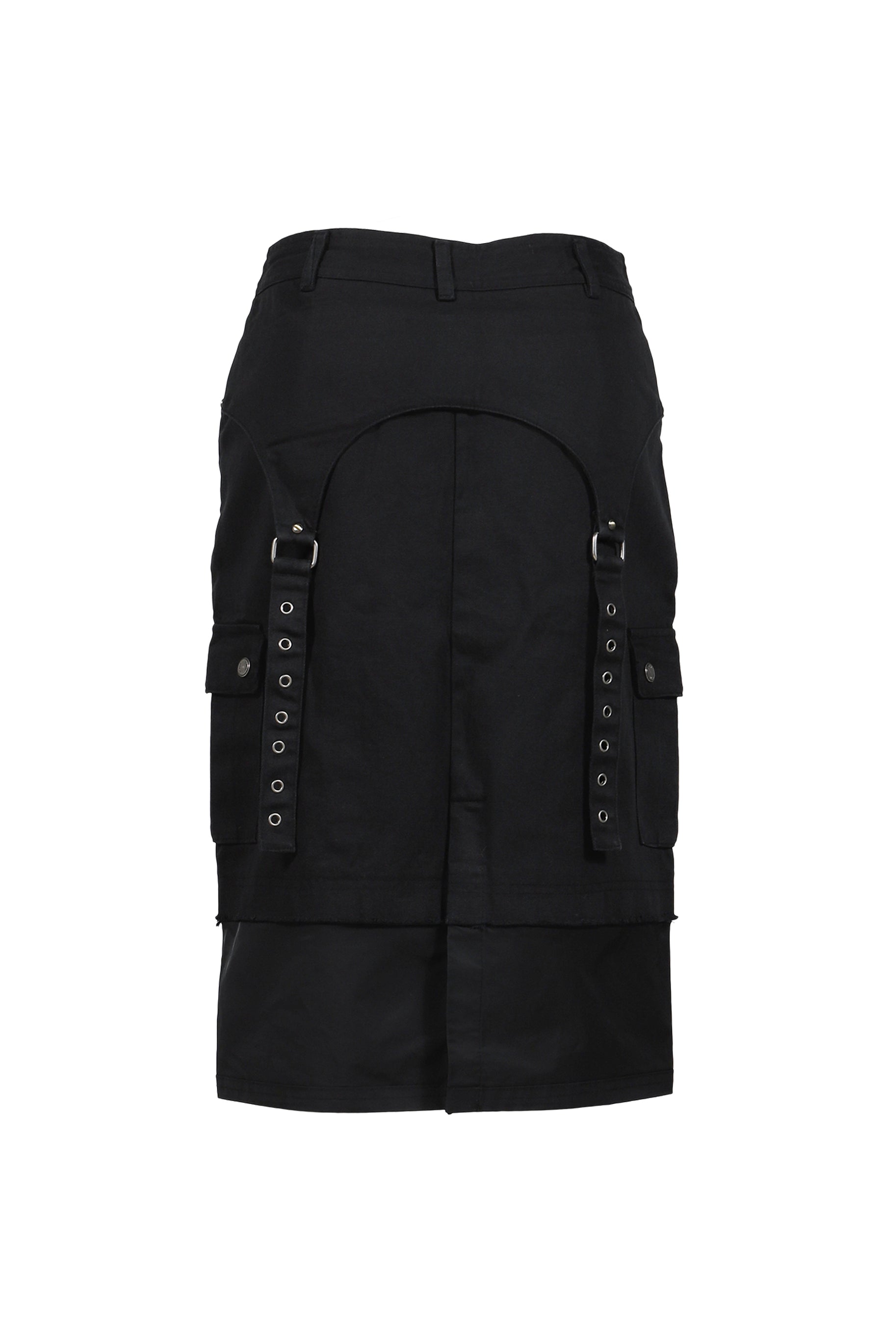 WIFFY CARGO MIDI SKIRT / BLK