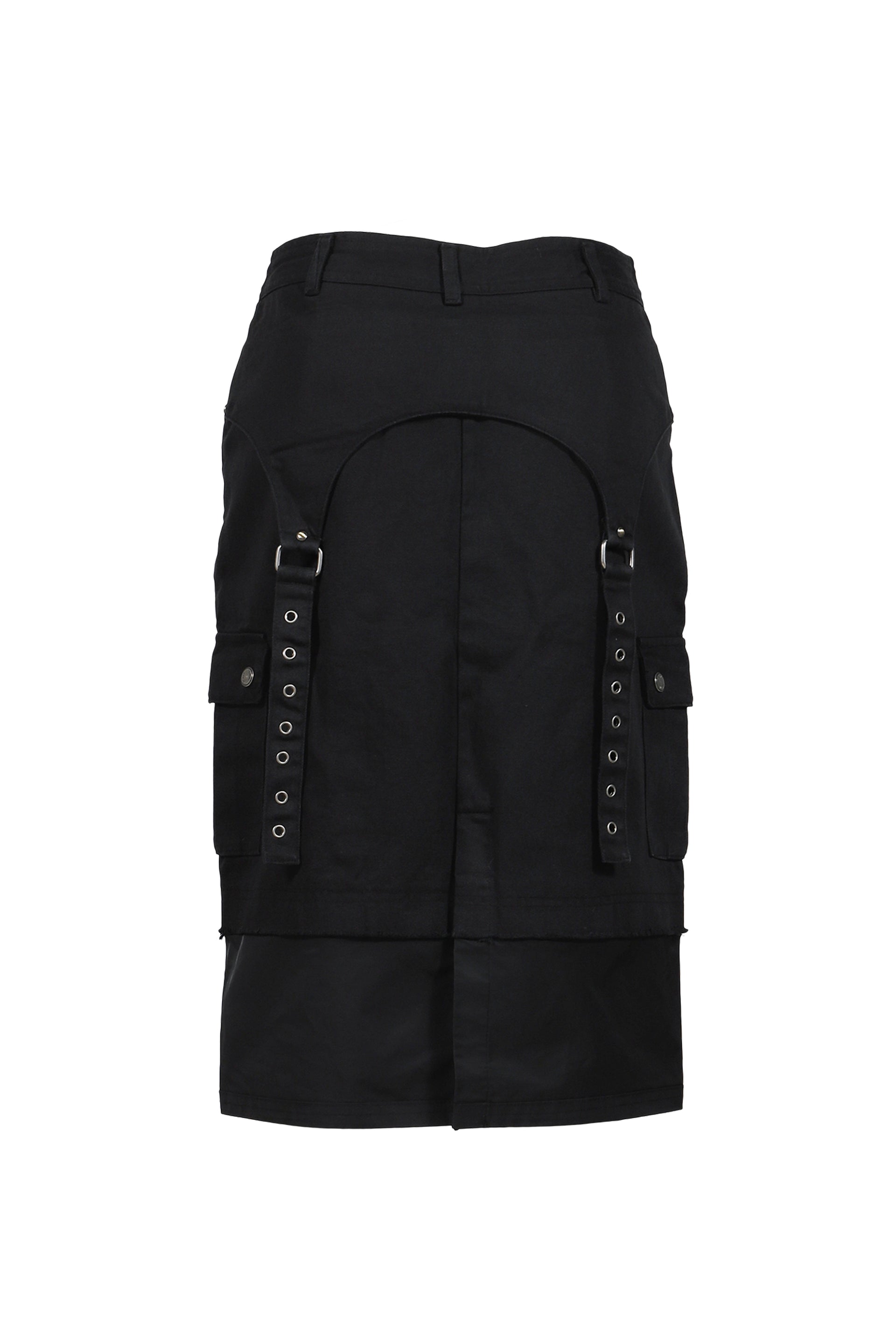 WIFFY CARGO MIDI SKIRT / BLK