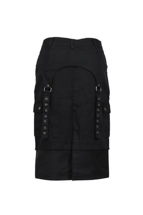 WIFFY CARGO MIDI SKIRT / BLK